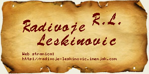 Radivoje Leškinović vizit kartica